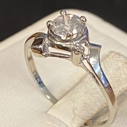 White Gold Diamond Engagement Ring 
