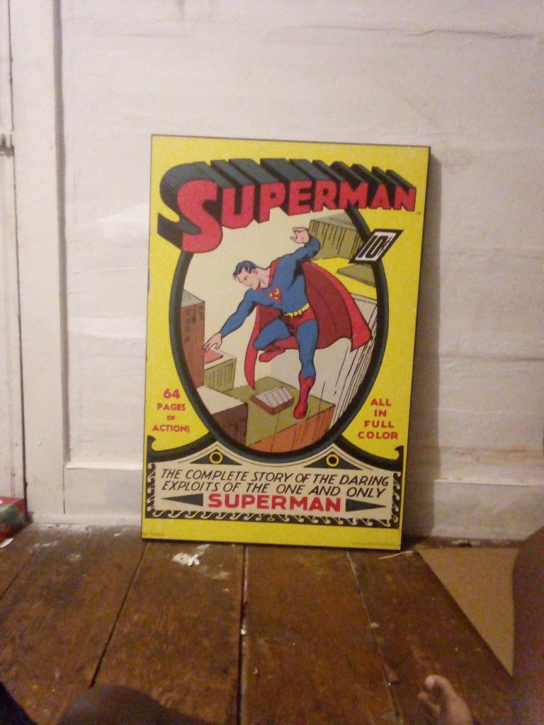 Wooden Super Man Poster
