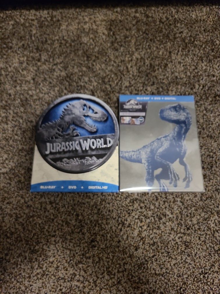 Jurassic World And Jurassic World Fallen Kingdom Blu Ray Steel Cases