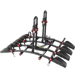 Brand New!!! Trimax RMBR4 - Road-MAX Hitch Mount Tray - 4 Bike Rack Hitch Mount for SUV, Truck, Van - Foldable, Locking Arms, 2" Receiver - 1 Rack
