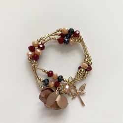 14K Plated Gold Flower Fin De Semana Bracelets