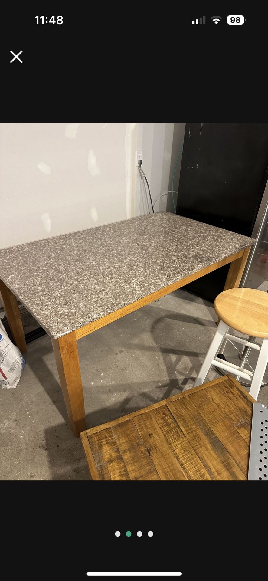 Granite Table, 2 Chairs, 3 Stools - All For $50