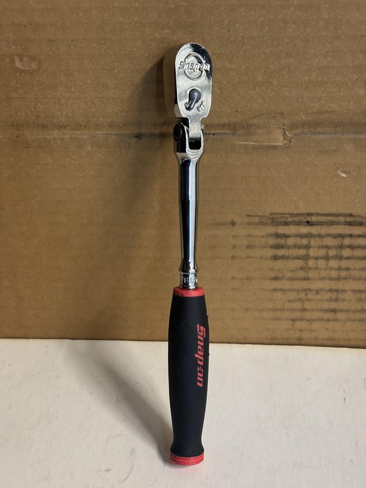 Snap-on Tools 1/4" Drive Dual 80® Technology Soft Grip Long Handle Flex-Head Ratchet (Red)