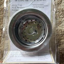 Allen + roth Deep Cup fits 3.5-in 4.5in-11.43 Stainless steel Rust Resistant Strainer for Kitchen 