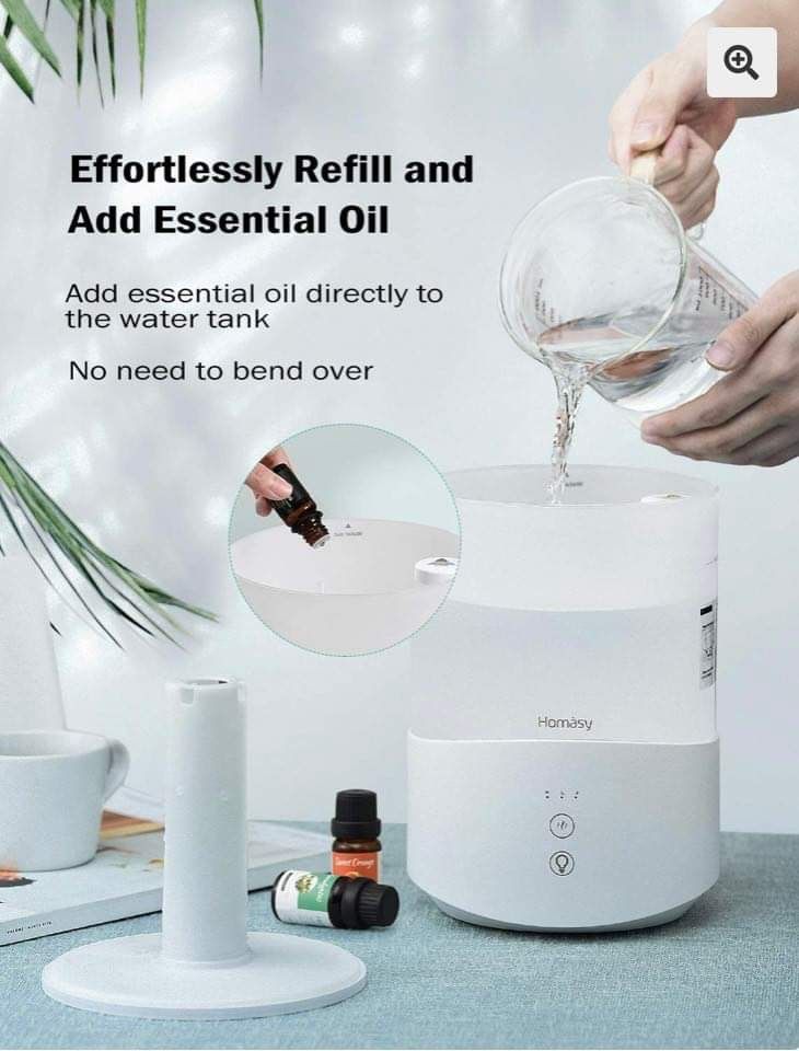 Cool Mist Humidifier 2.5L, Essential Oil Diffuser with 7-Colour Mood Lights, Auto Shut off