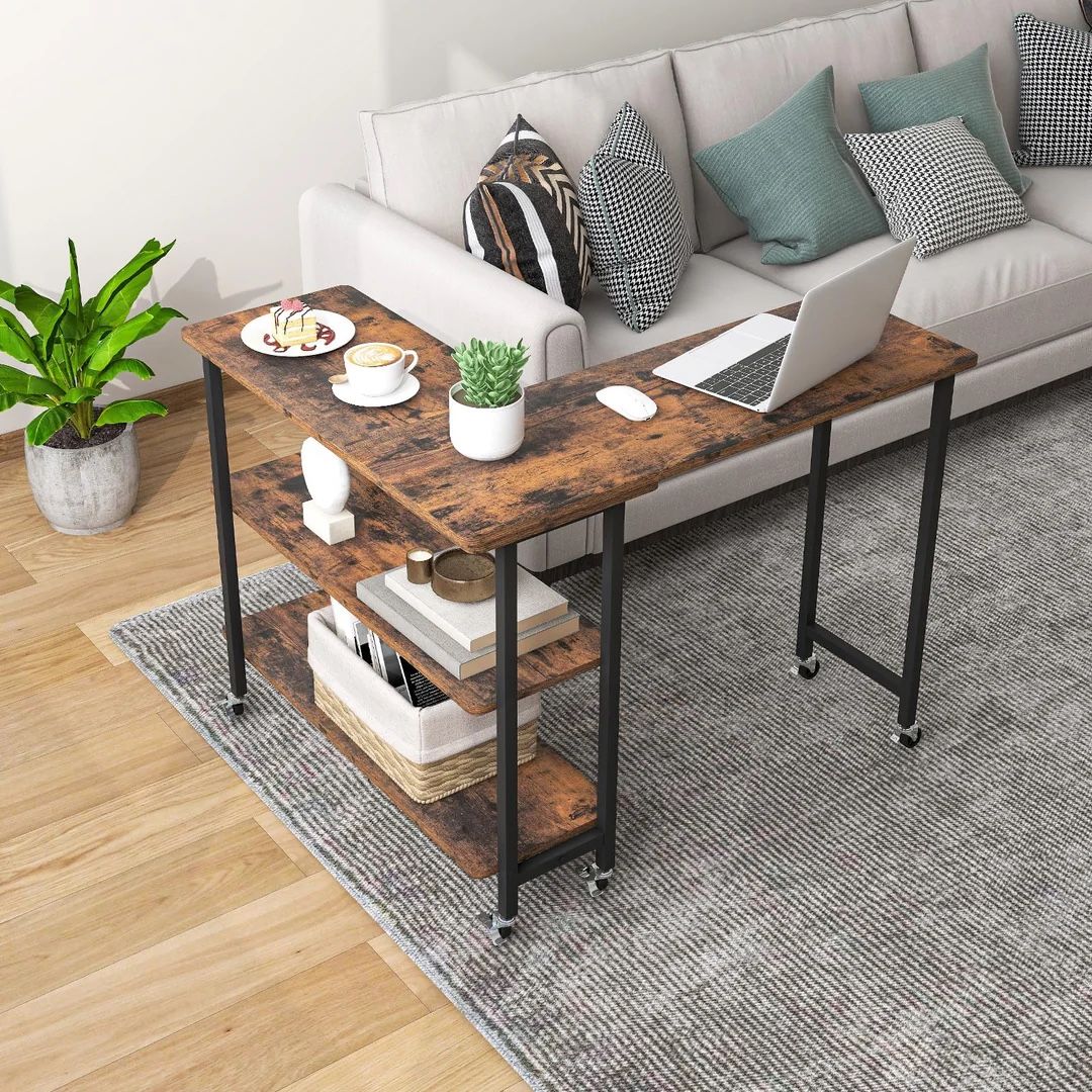 Giantex 360° Free Rotating Sofa Side Table