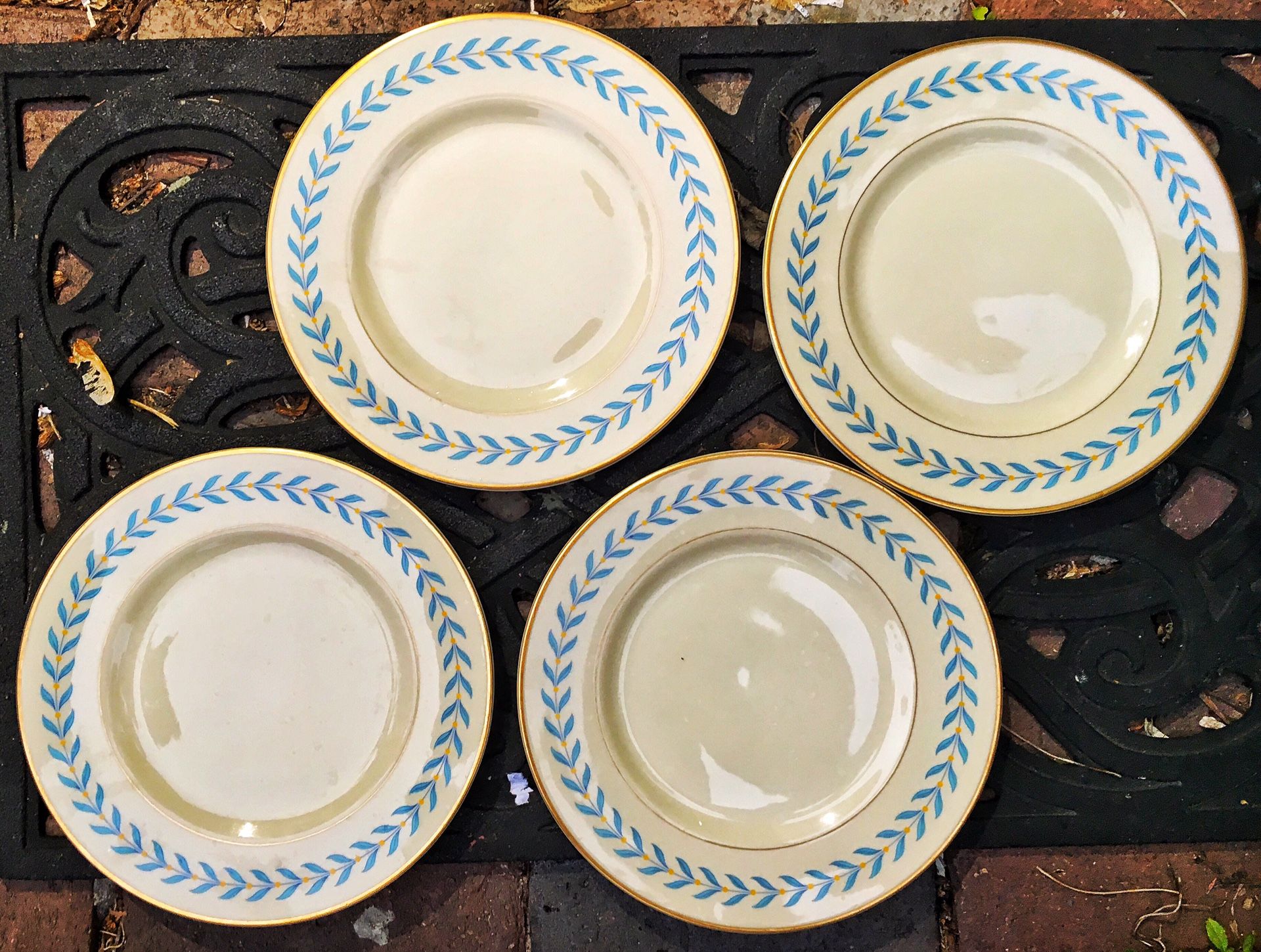 Syracuse China Laurel SHERWOOD dinner plate set x 4 !