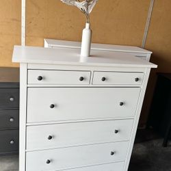 White IKEA Tall Hemnes Dresser 