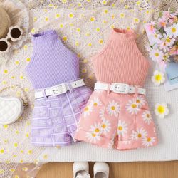 Girls Summer Wear Shorts Tank Top Dress 6-12 Months  12-18 Months 18-24 Months 