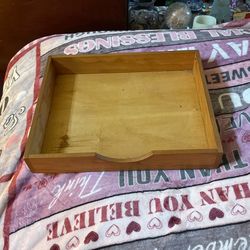 Vintage Carver Wooden Paper Tray
