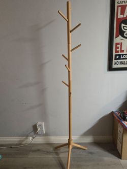 Bamboo Wood Coat Rack Stand