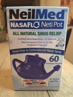 Sinus Telief Neti Pot Nasal Irrigation with Nose Cleaner New.