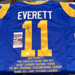L. A. RAMS Autographed “Jim Everett” Jersey