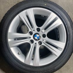 Oem 17” bmw 2012-2020 f30 f32 f36 light alloy wheels style 392 w/ tires 40k
