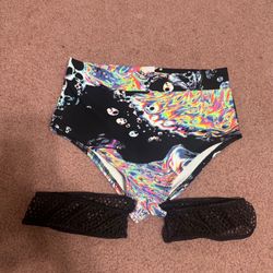 New small iHR bikini bottoms shorts trippy Hippy festival rave outfit space