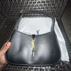 Black Leather YSL Purse