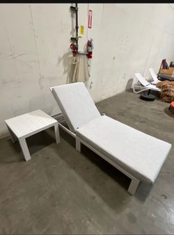 $145.00 per Set!!! New Aluminum Outdoor Patio Pool Chaise Lounge Chair Adjustable w/ Side Table