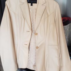 White Leather Jacket Women’s Kennith Cole 