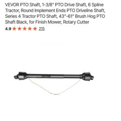 PTO Drive Shaft - Tractor