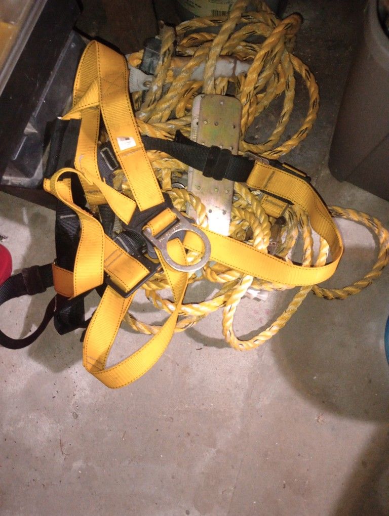 Safety Harness Anchor And 50 Ft Rope