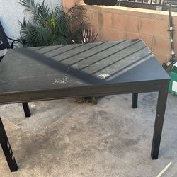 Black square wooden table
