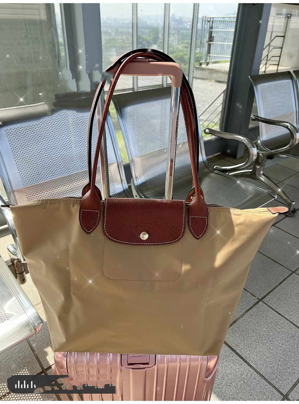 Longchamp Large Tote Bag Beige Color 