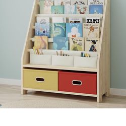 Kids Bookshelf With Storage