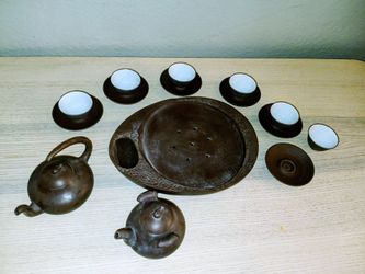 Clay Rectangular Asian Boat Tea Set