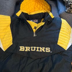 Vintage Boston Bruins Pull Over Qtr Zip Jacket