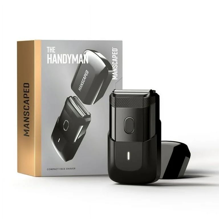 MANSCAPED® The Handyman™ Compact Foil Face Shaver – Men’s Travel Electric Facial Hair Groomer, USB-C Rechargeable - Black