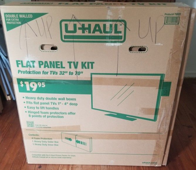 Large U-Haul Box For Moving Lrg TV 32" -70". Original Price On Box