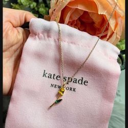 kate spade new york  Gold-Tone Cubic Zirconia Tulip Mini Pendant Necklace, 16" + 3" extender (Pick up🛒 In Bellevue) *Check out my Other Posts 🎁