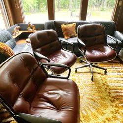 Knoll Pollock Vintage Leather Executive Chairs! (3)