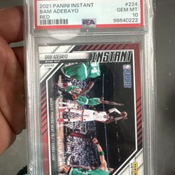 2021 Panini Instant Bam Adebayo Red /99 PSA 10 Gem Mint Heat Playoffs #224
