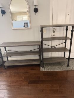 2 Piece Gray And Black Shelves Set