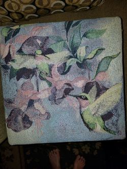 Hummingbird Tapestry Foot stool. Bought but never used.