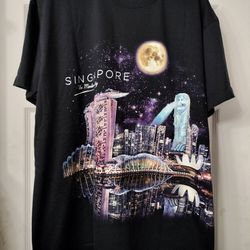 Vintage Singapore AOP Front And Back T Shirt Size XL