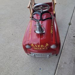 Fire truck antique peddle car