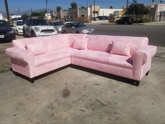 BRAND NEW 7x9ft SECTIONAL SOFAS COUCHES  pink microfiber  custom made available