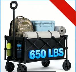 Heavy Duty Foldable Utility Wagon - 650 lbs Capacity