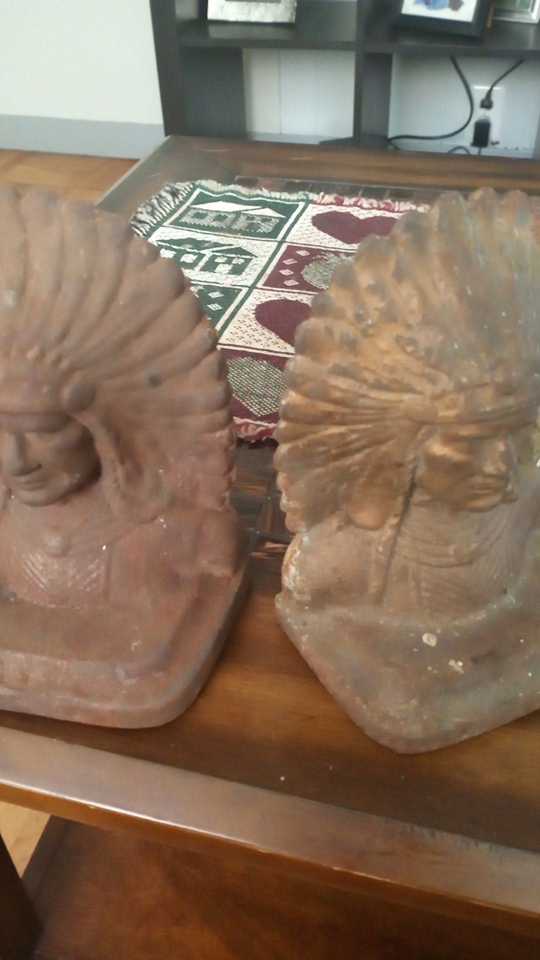 Antique American Indian book ends