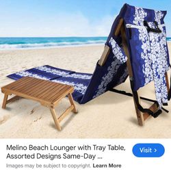 2 Melino Beach Loungers With Tray Table