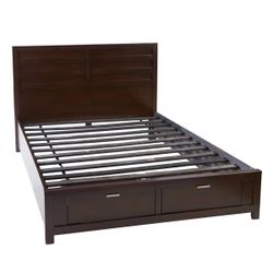 Wooden Bedframe With Drawers