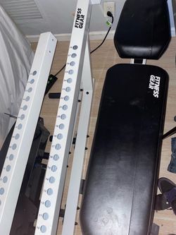*   Full Home Gym Set - Rack, Weights, Bar, Bench