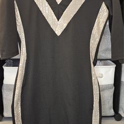 Black Polyester And Sequin Dress 