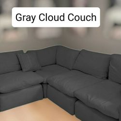 Gray Cloud Modular Sectional Couch Sofa 