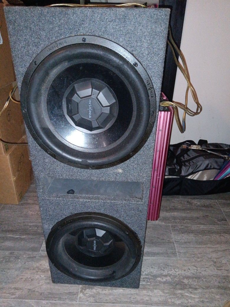 Speakers In Box With Amp