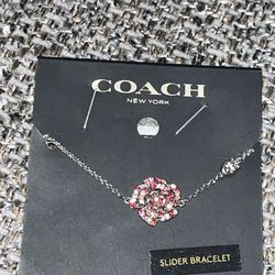 New Coach Sparkling Rose Slider Bracelet 
