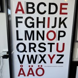 Vintage Framed Swedish Alphabet