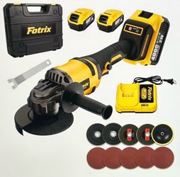 FORTIX 21V Professional Cordless Angle Grinder with 2 batteries and Charger